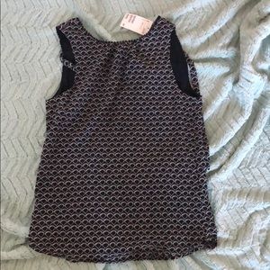 Navy/White Shell design Blouse